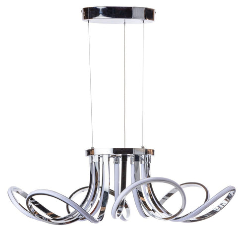 6 Petal LED Strip Chandelier // Chrome and Dimmable