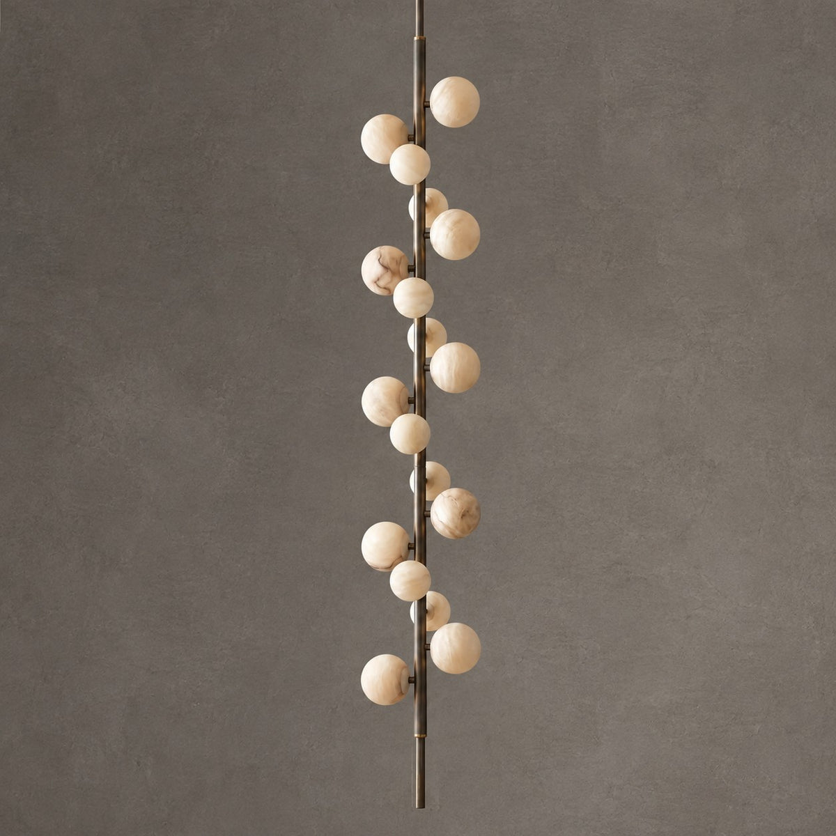 Vertical Orb Cascade Alabaster Pendant Light