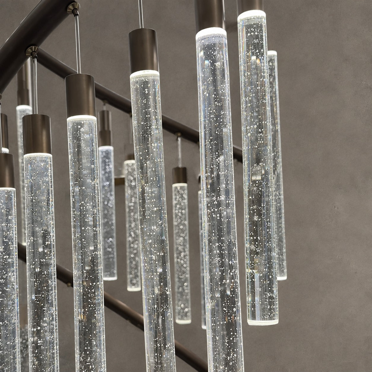 Luxury Spiral Bubble Crystal Chandelier for High Ceiling