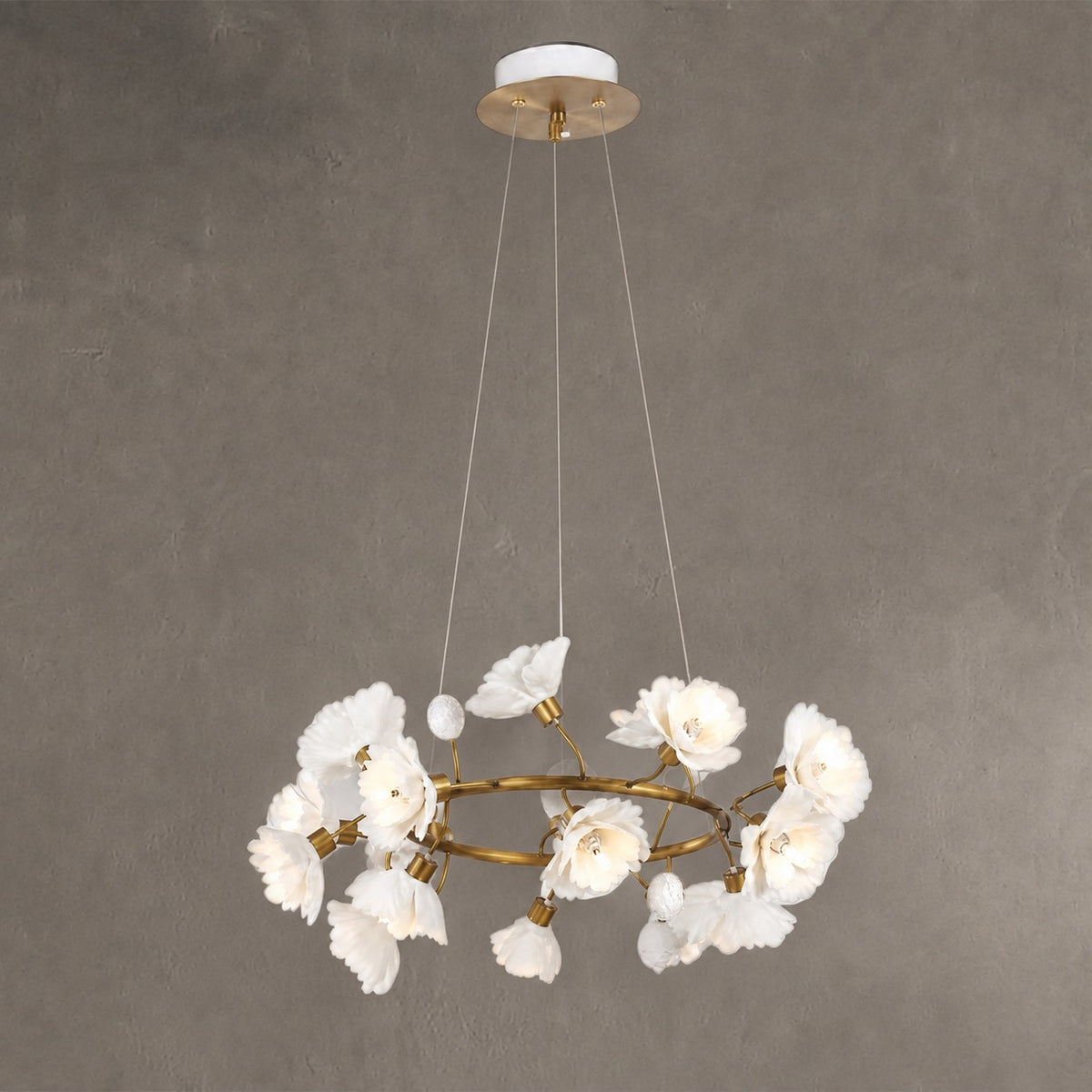 Brass Ceramic Chandelier