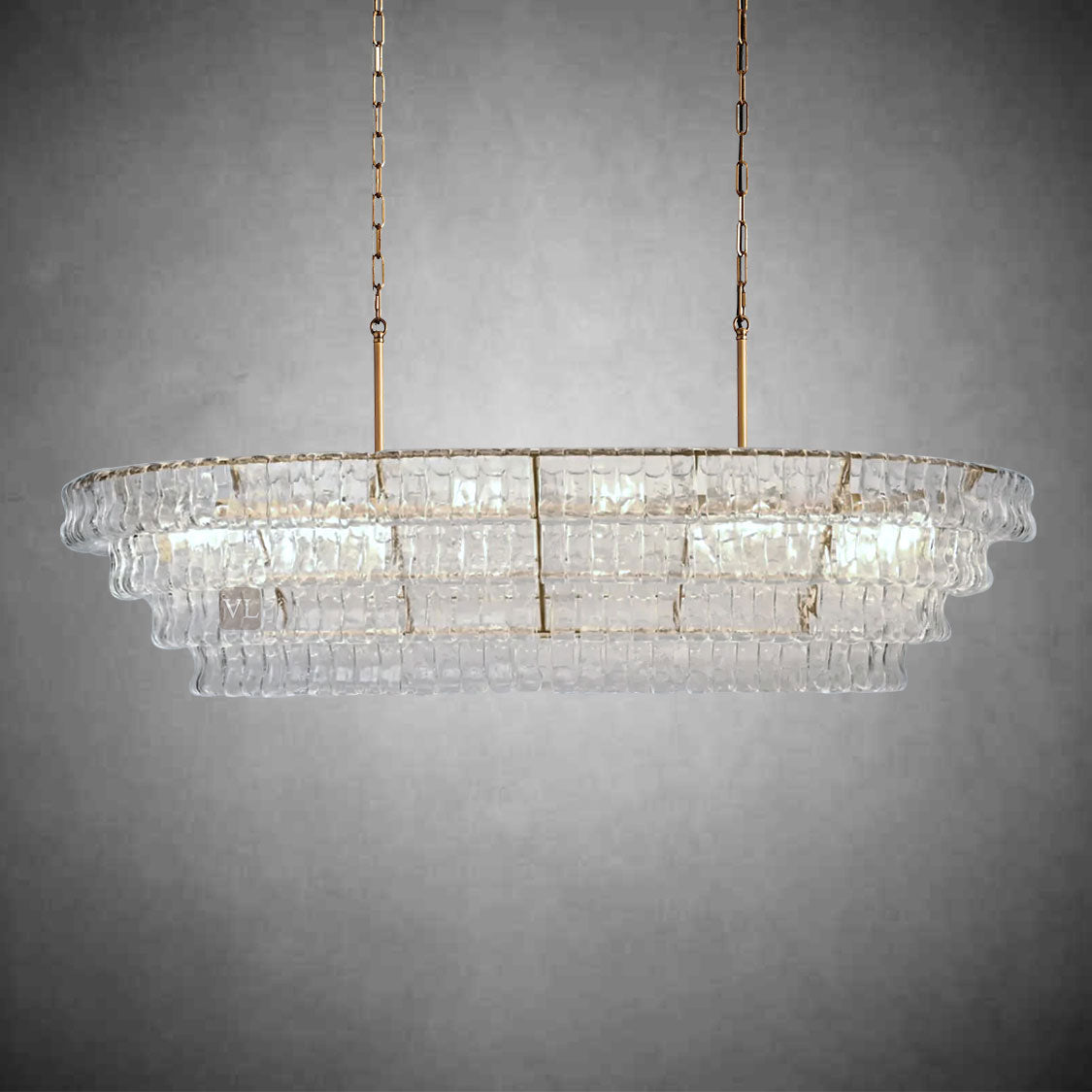 Ghiandor Oval Chandelier in Glass