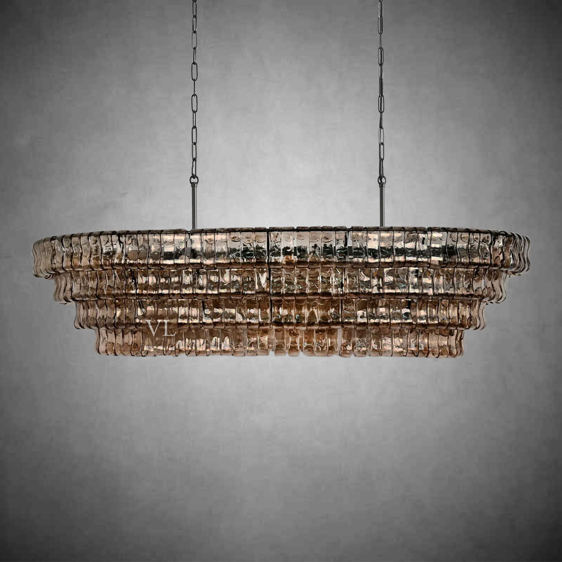 Ghiandor Oval Chandelier in Glass