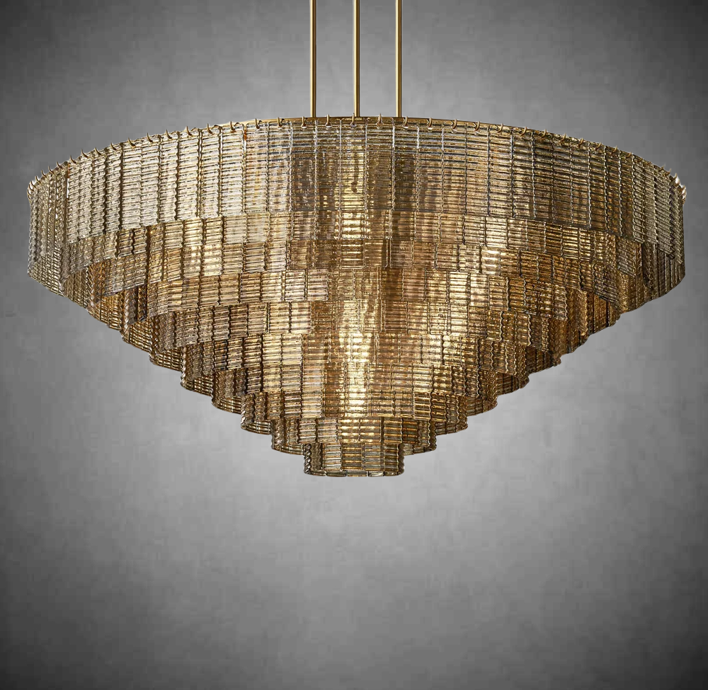 Samantha Smoke Glass Round Chandelier