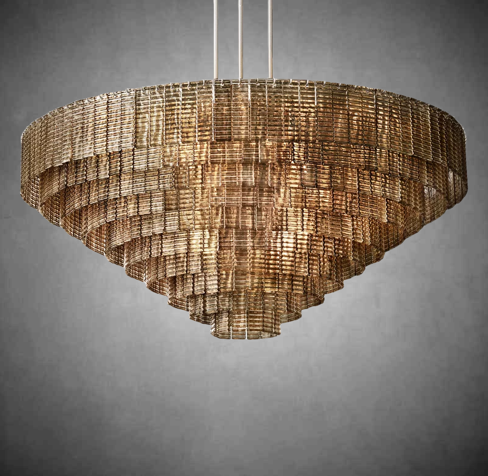 Samantha Smoke Glass Round Chandelier