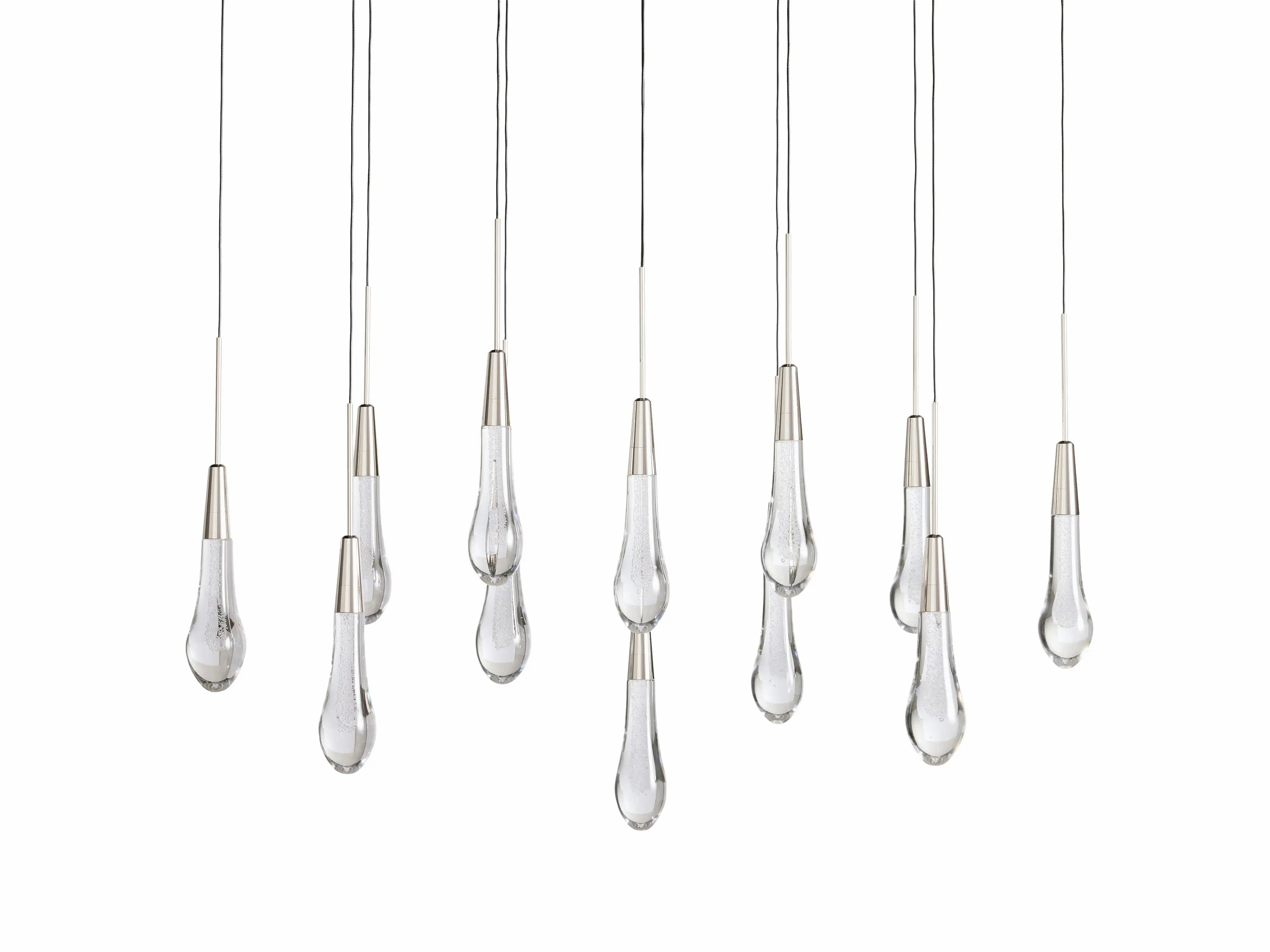 Soltaire Glass Linear Chandelier 36"