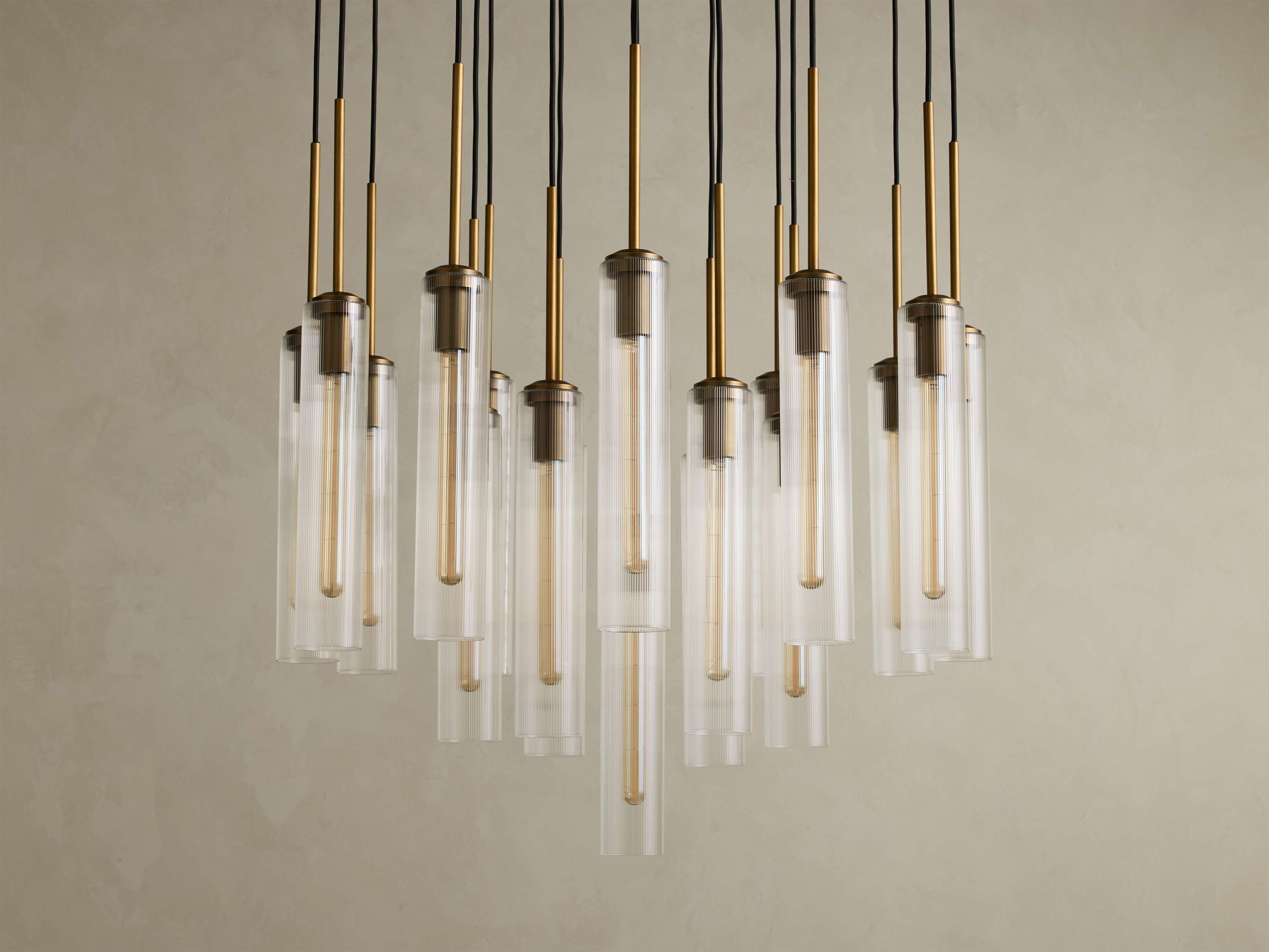 Colleena Hammered Glass Round Chandelier
