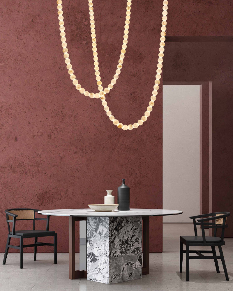 Cascading Alabaster Globe Chandelier