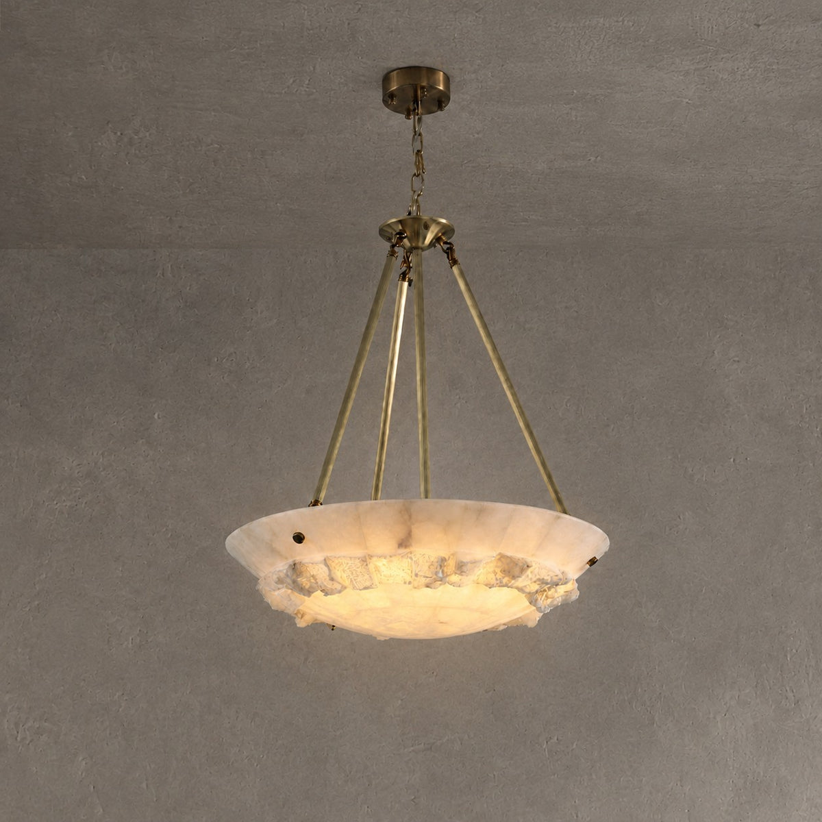 Lithmora Modern Brass Alabaster Pendant Light