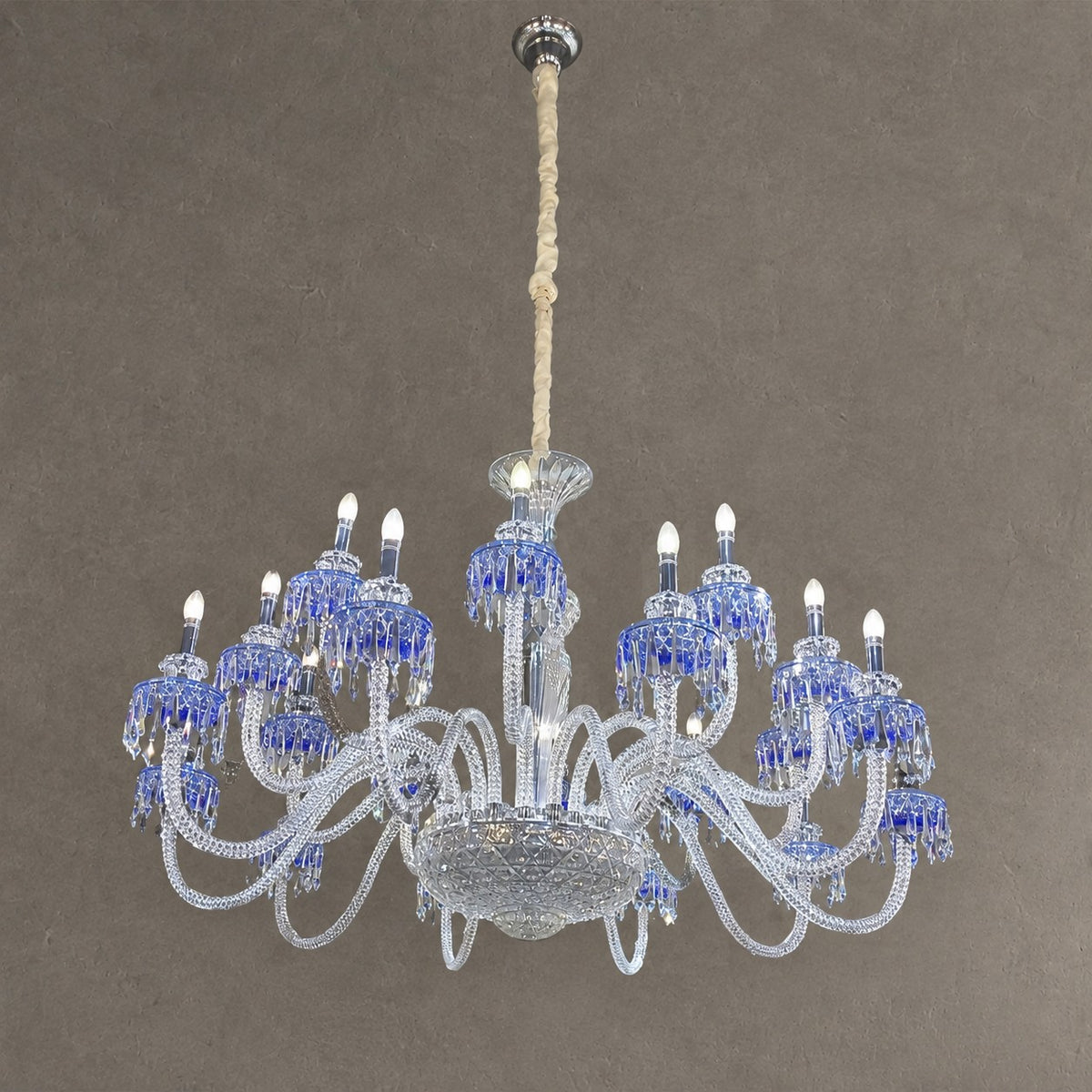 Modern Fancy Blue Crystal Chandelier for Living Room/Bedroom