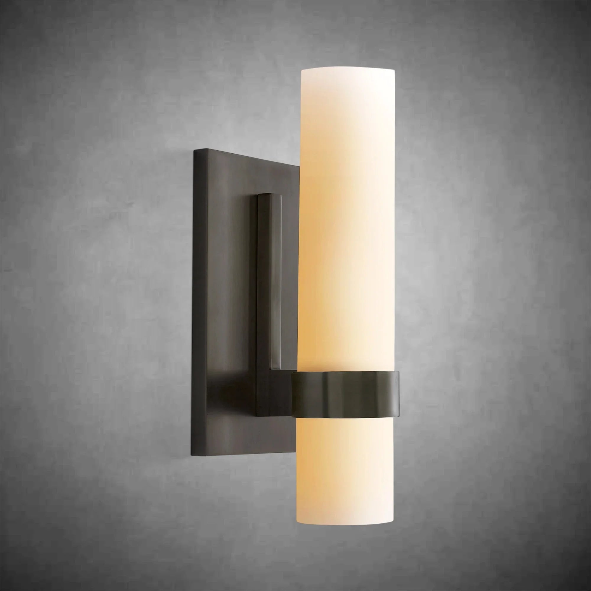 Ravel Milk Glass Wall Sconce with Brass, Black, Nickel Finishes
