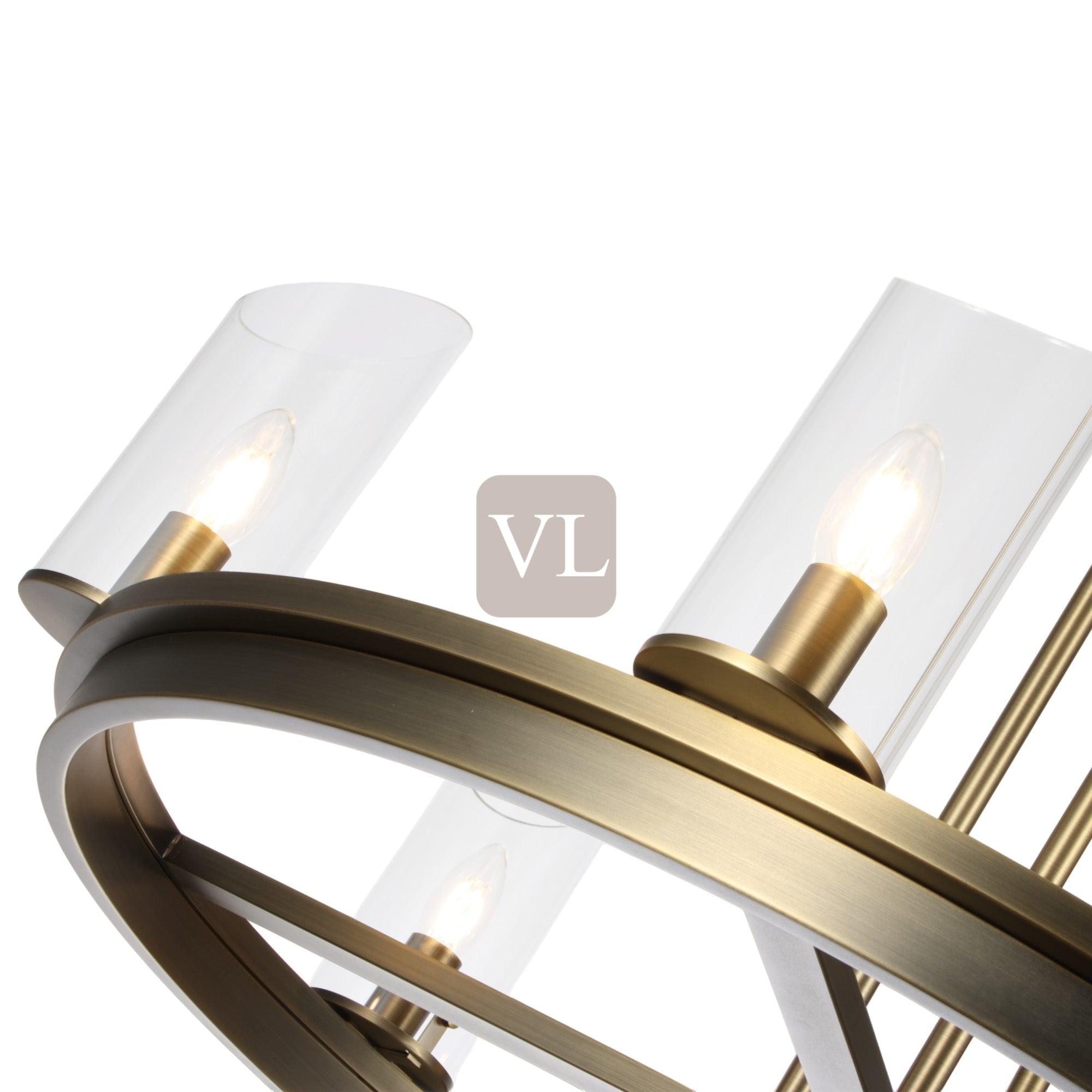 Modern Frame Glass Shade Chandelier