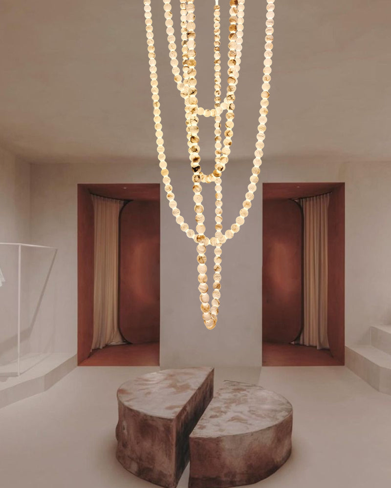 Cascading Alabaster Globe Chandelier