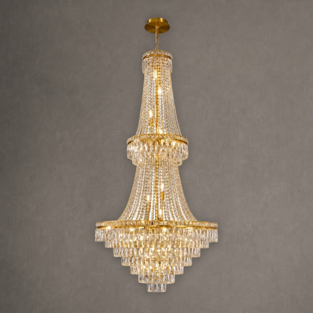 Two-Tier Square Diamond Round Pendant 780 - Gold