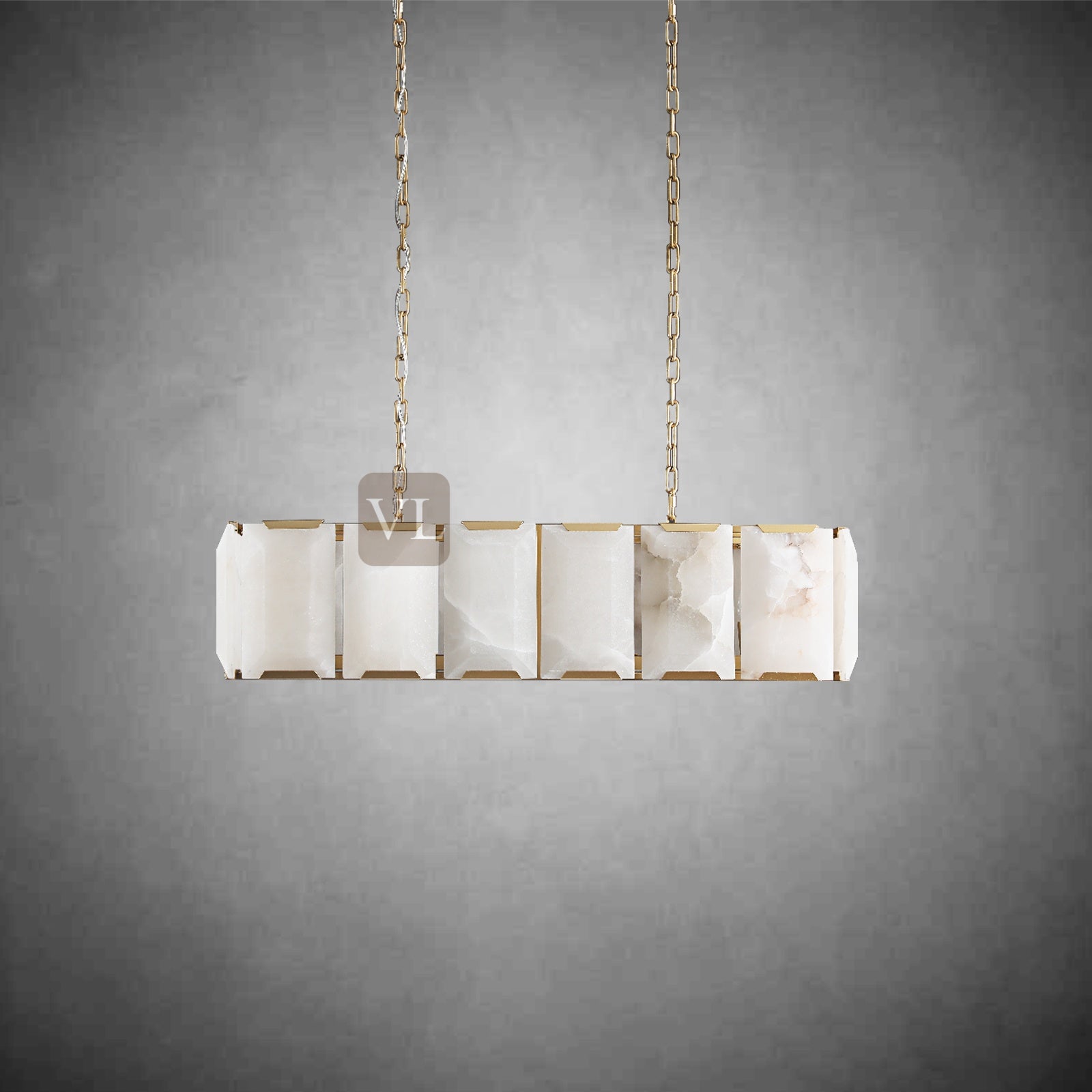 Hartley Calcite Rectangular Chandelier 42"/54"/62"/74"