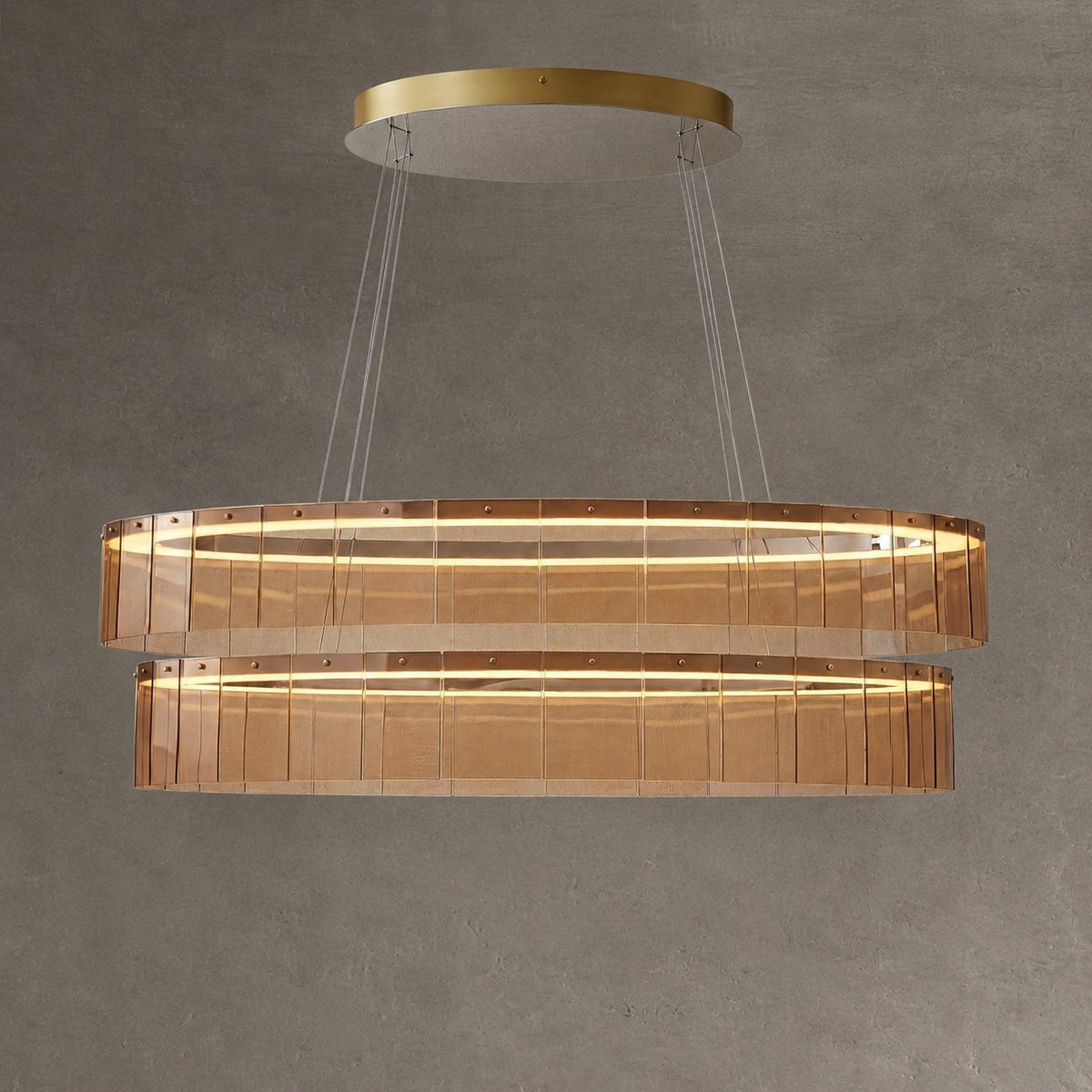 Dalton Oval Glass Chandelier 59"