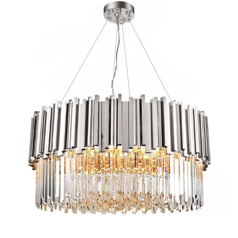 Giovanni Crystal Round Chandelier Polished Chrome