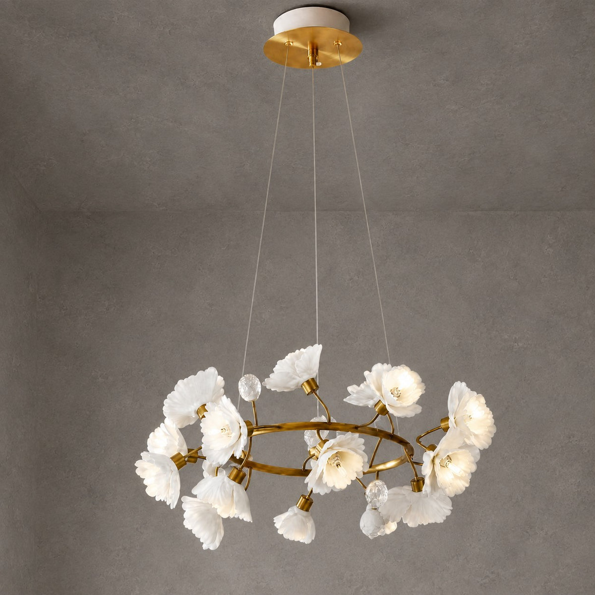 Brass Ceramic Chandelier