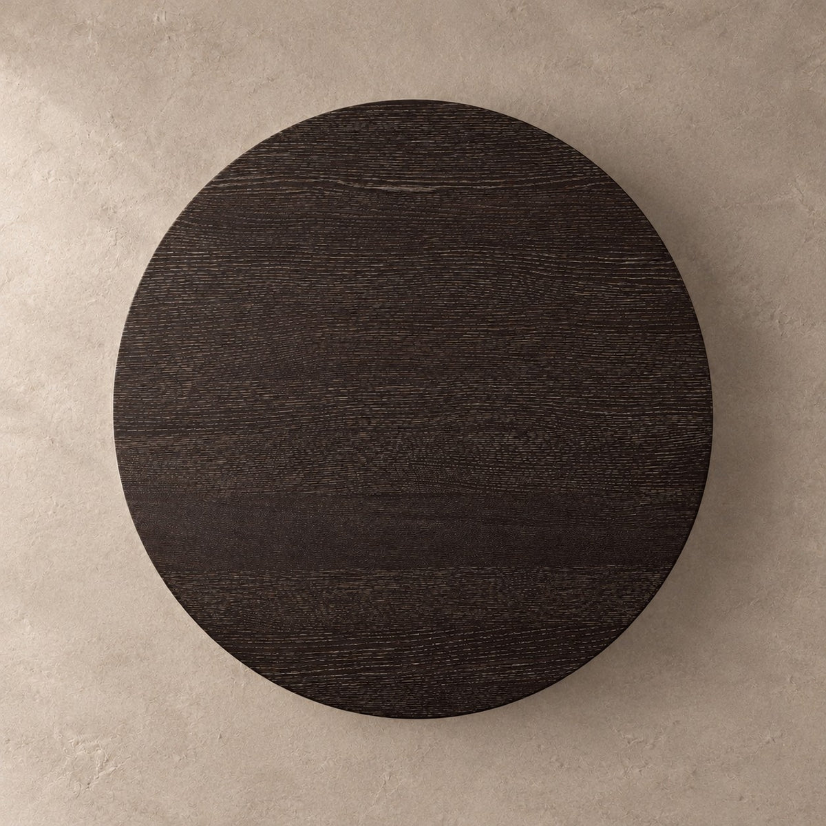 Oak Wood Round Plinth Coffee Table
