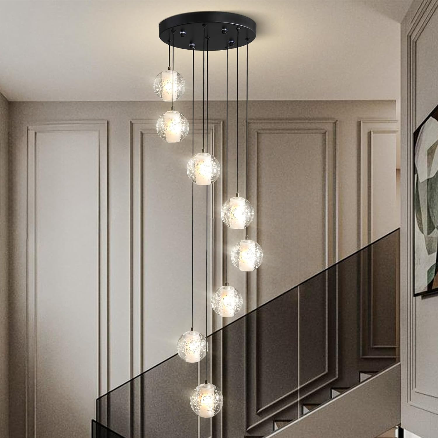 14-Light Crystal Staircase Chandelier