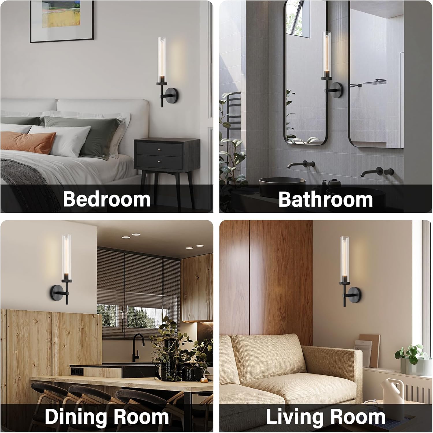 Black sconces Wall Lighting, 19" Knurling Bathroom Vanity Light Fixtures,Wall Lamp Modern Wall Lights for Mirror Living Room Hallway Staircase