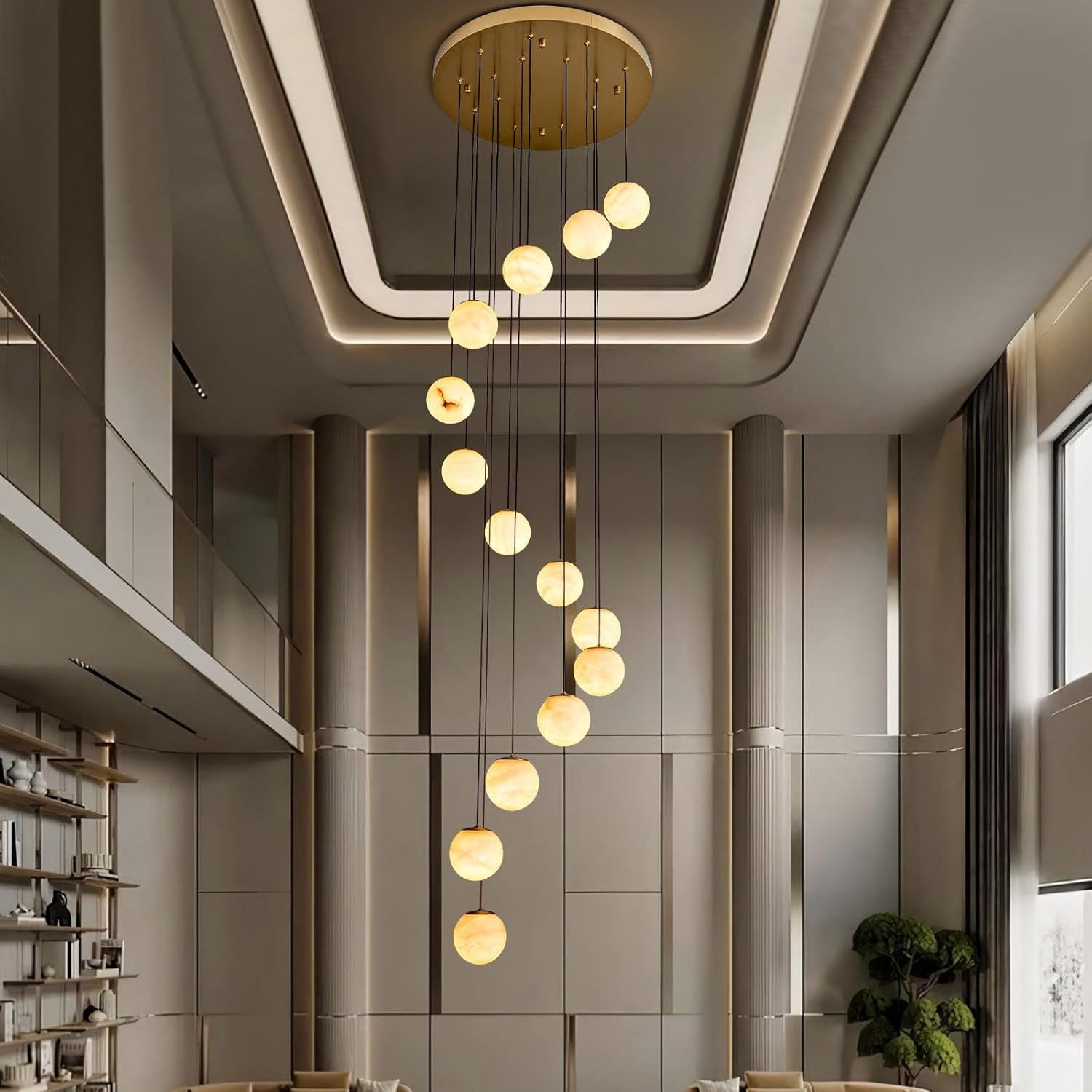 Alabaster Staircase Chandelier