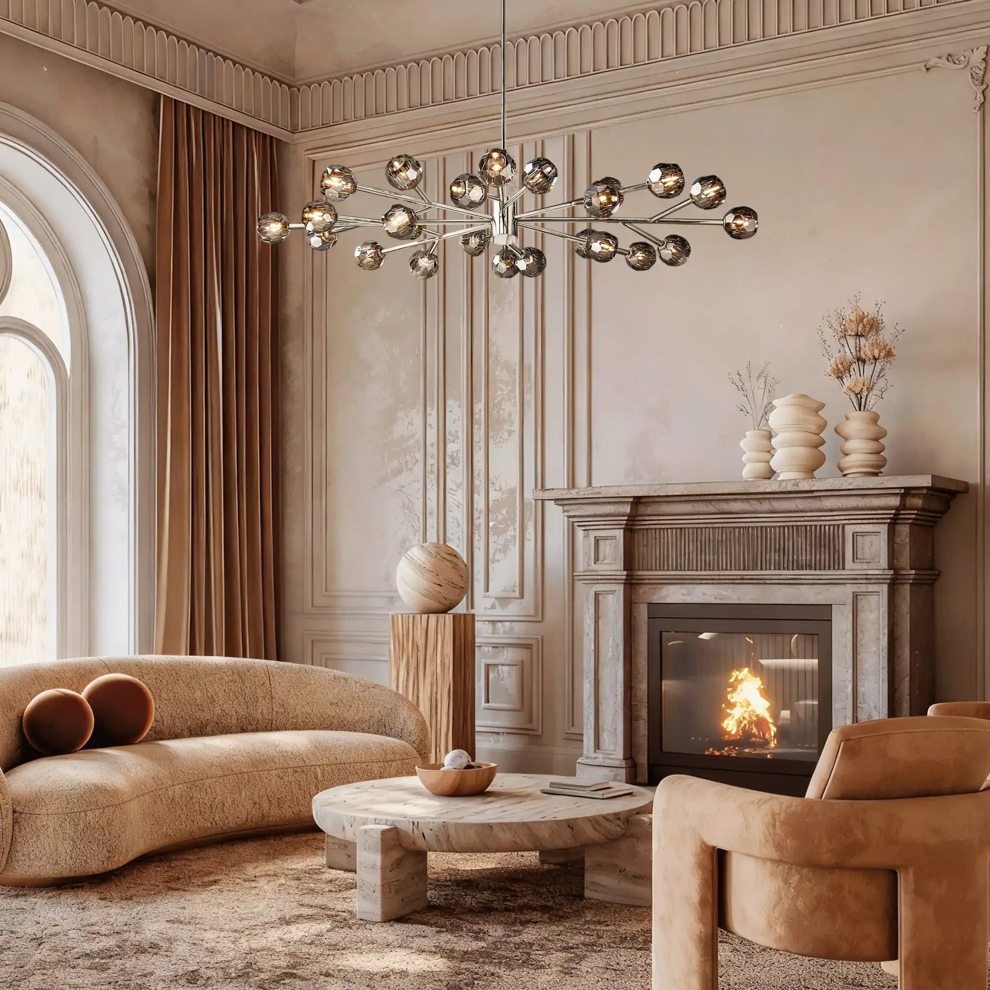 Bolura De Cristal Glass Oval Chandelier