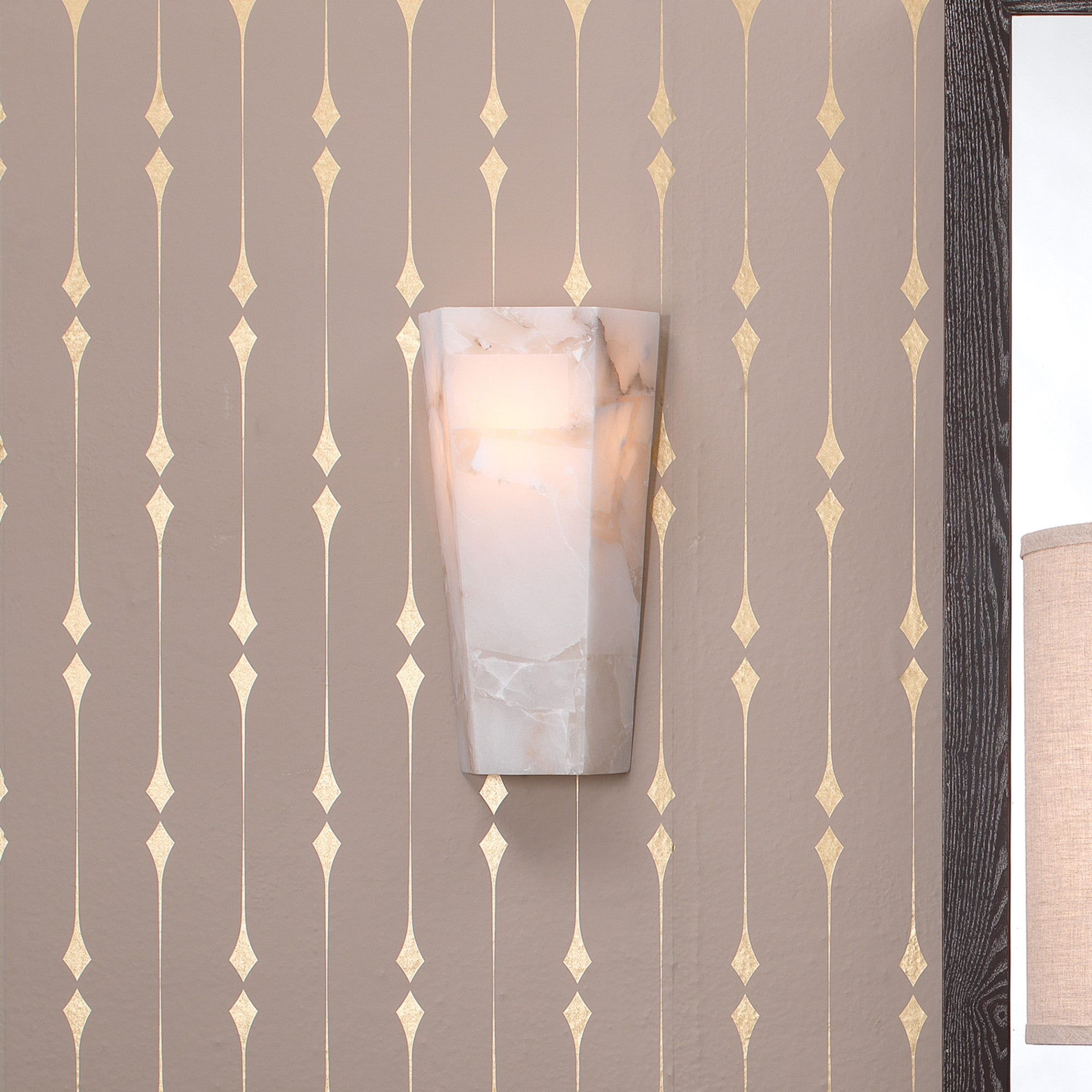 Alabaster Large Hexagonal Sconce