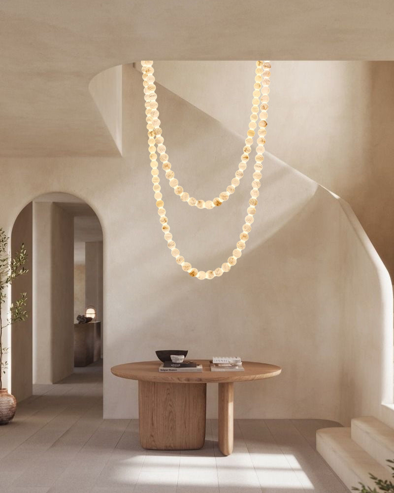 Cascading Alabaster Globe Chandelier