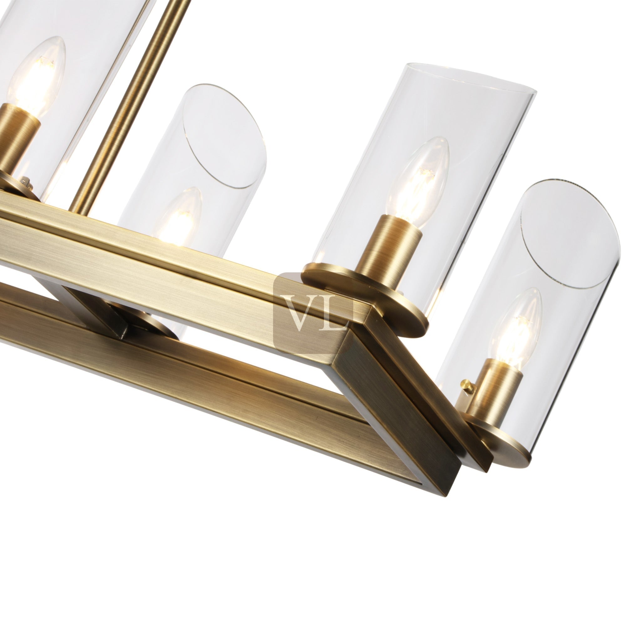 Modern Frame Glass Shade Chandelier