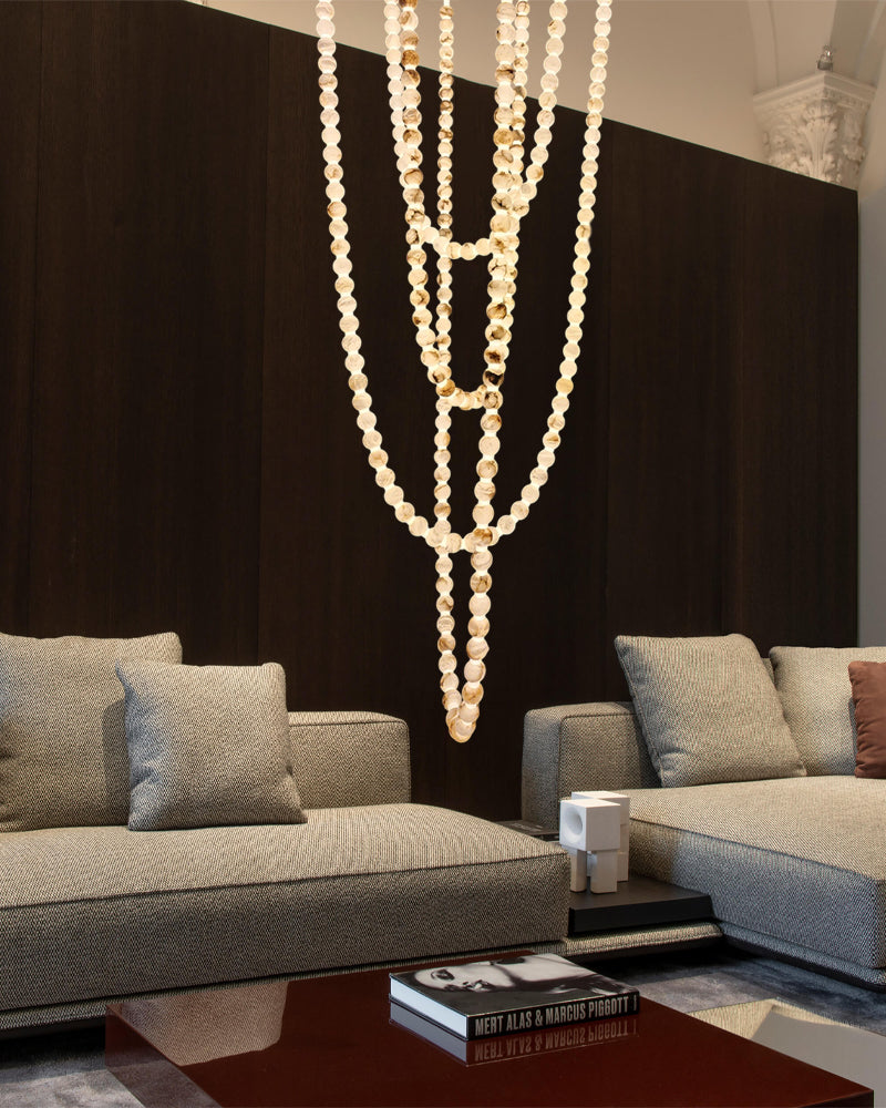 Cascading Alabaster Globe Chandelier