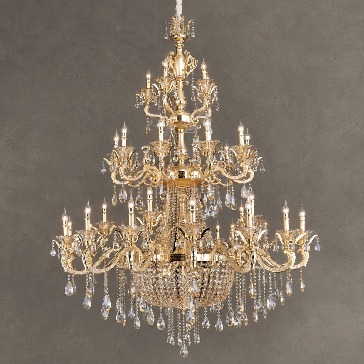 Royal Baroque Revival Vintage Chandelier Series with Waterfall Crystal