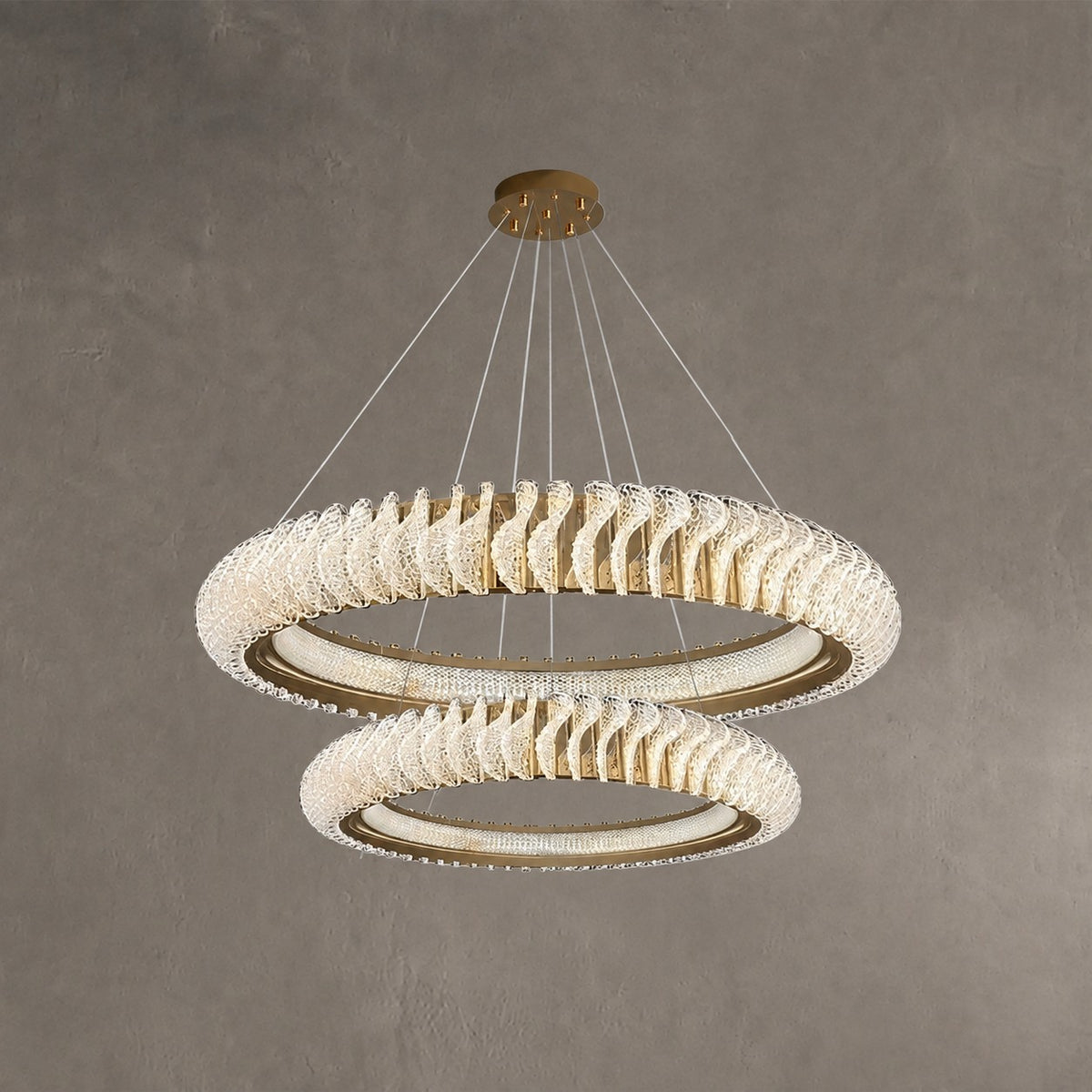 Extra Large Tiers Modern Stainless Steel Ring Chandelier for Living Room/Foyer/Big Entrys