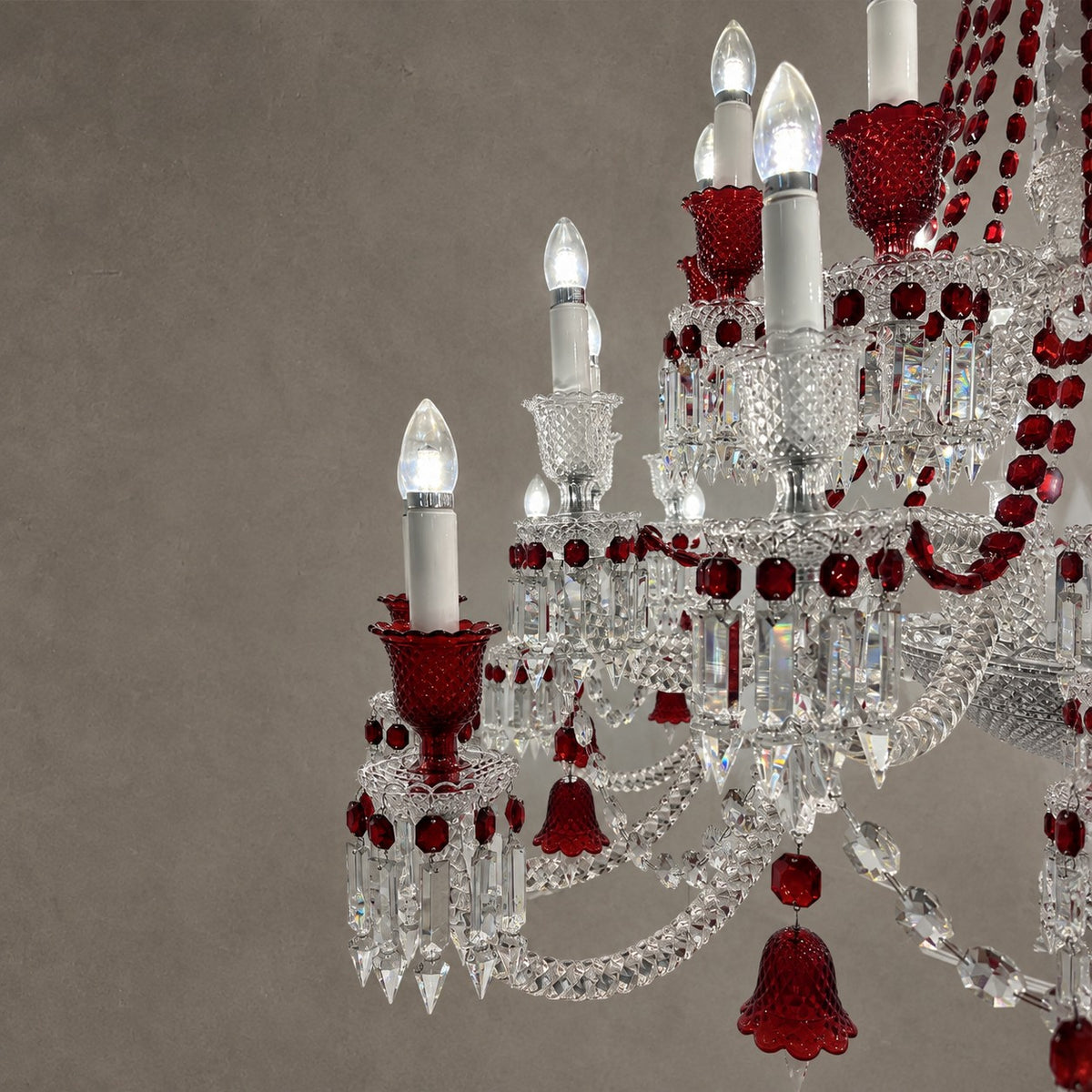 European-style Luxury Colorful Candle Crystal Oversized Chandelier Art Branch Designer Foyer/Staircase Light Fixture