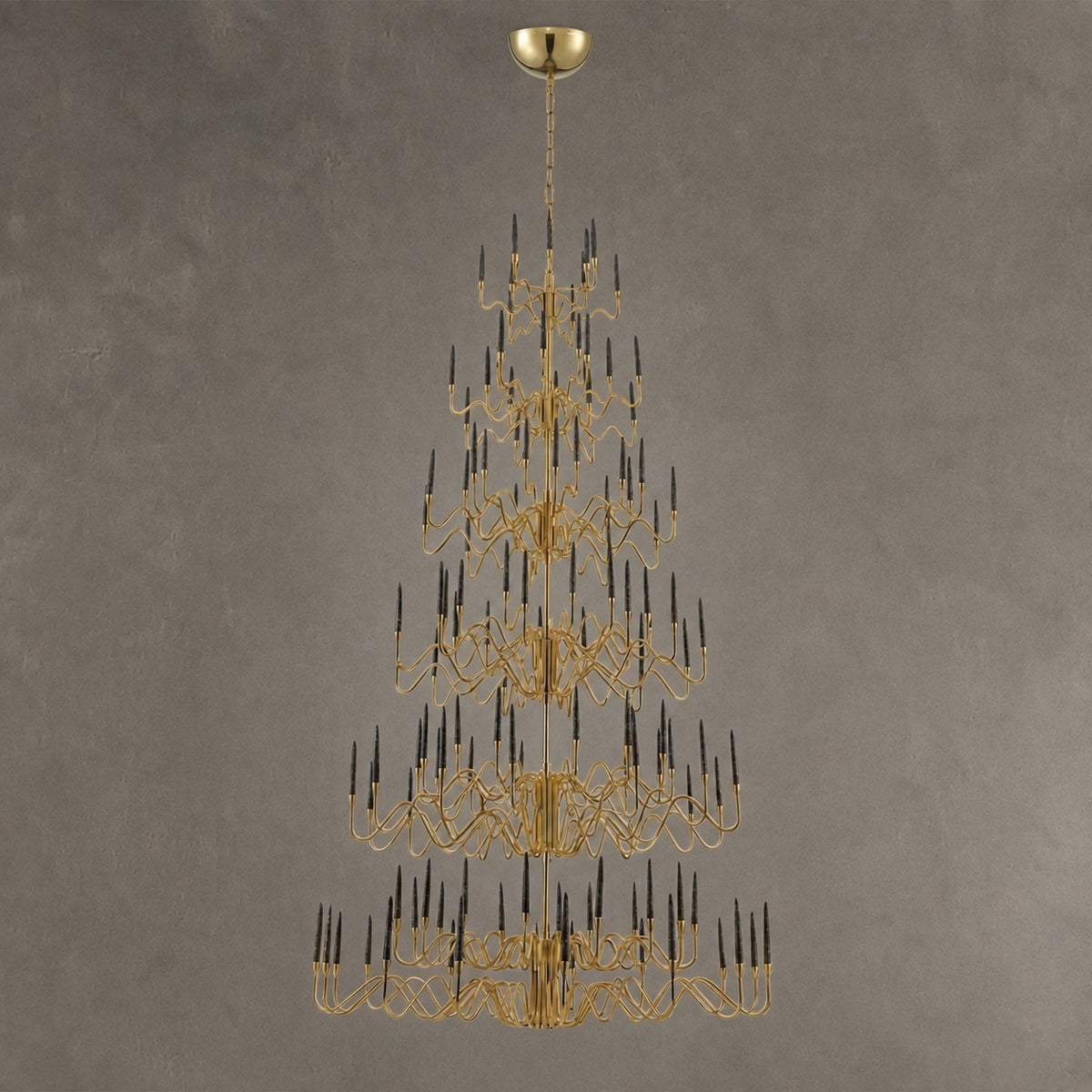 Ashford Cascading Large Handmade Glass Chandelier 63"