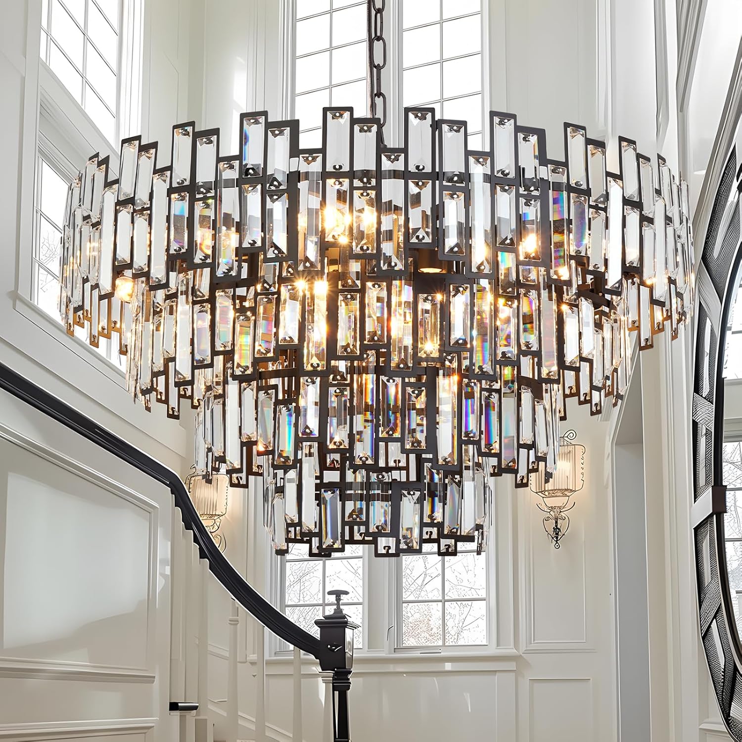 31.5" 4-Tier Crystal Chandelier