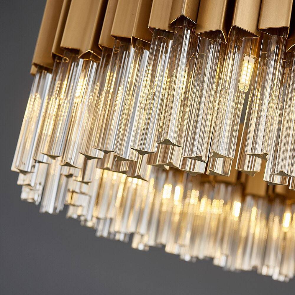 Milano Brushed Gold Crystal Chandelier