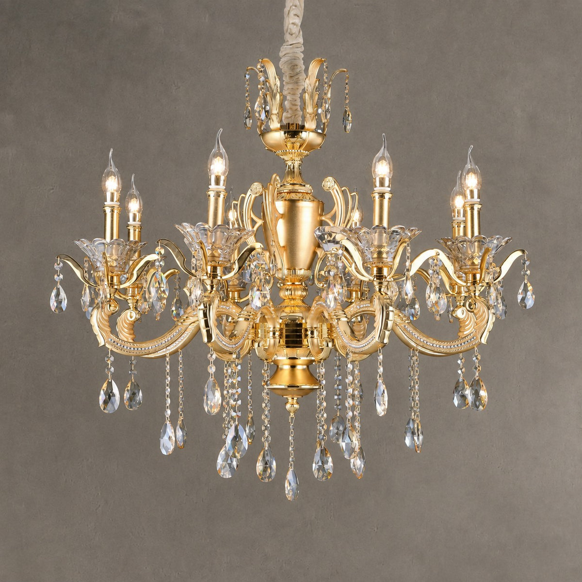 Royal Baroque Revival Vintage Chandelier Series with Waterfall Crystal