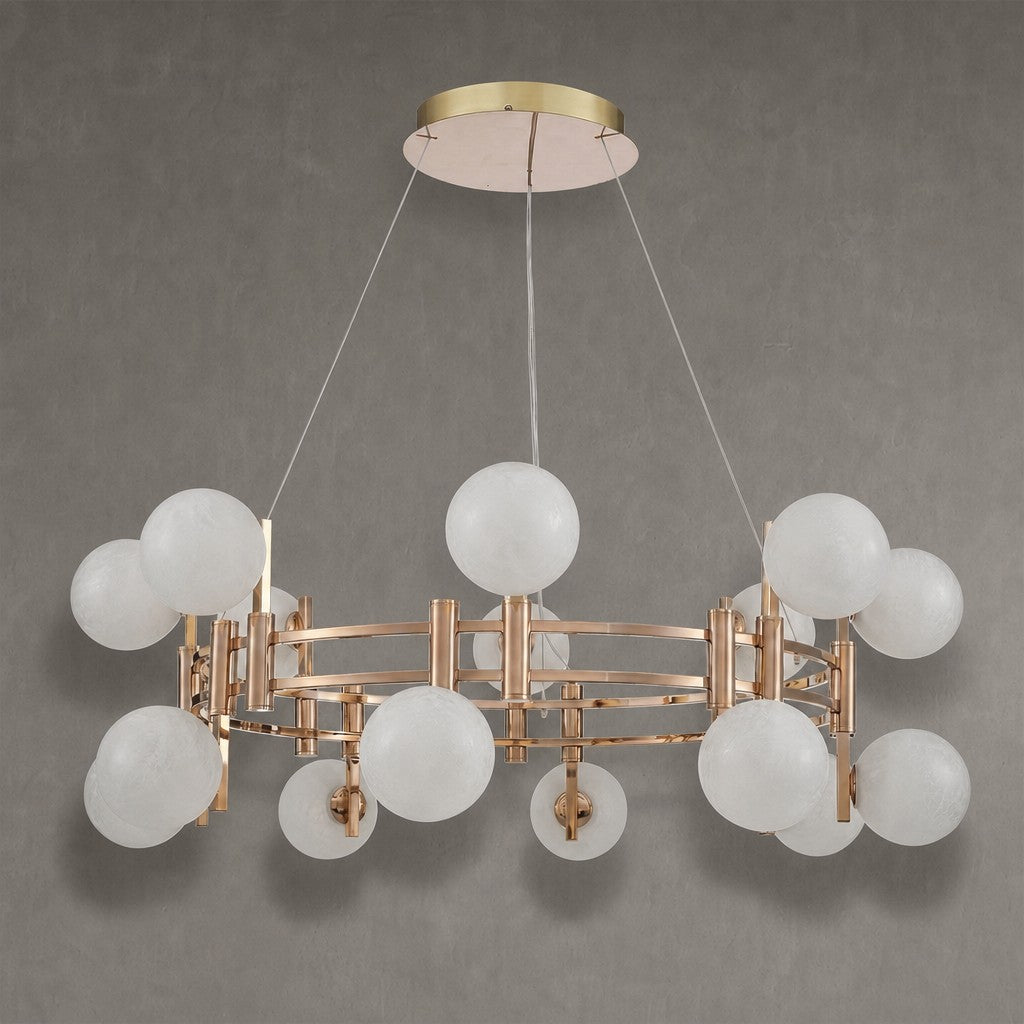 Callisto Frosted Glass Globe Round Chandelier 39.4"