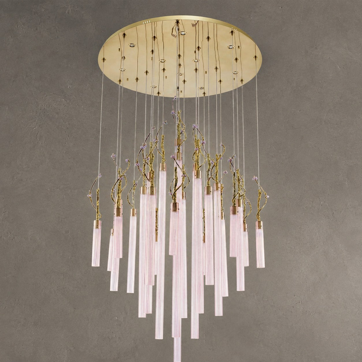 Davina Modern Glass Round Chandelier 47"