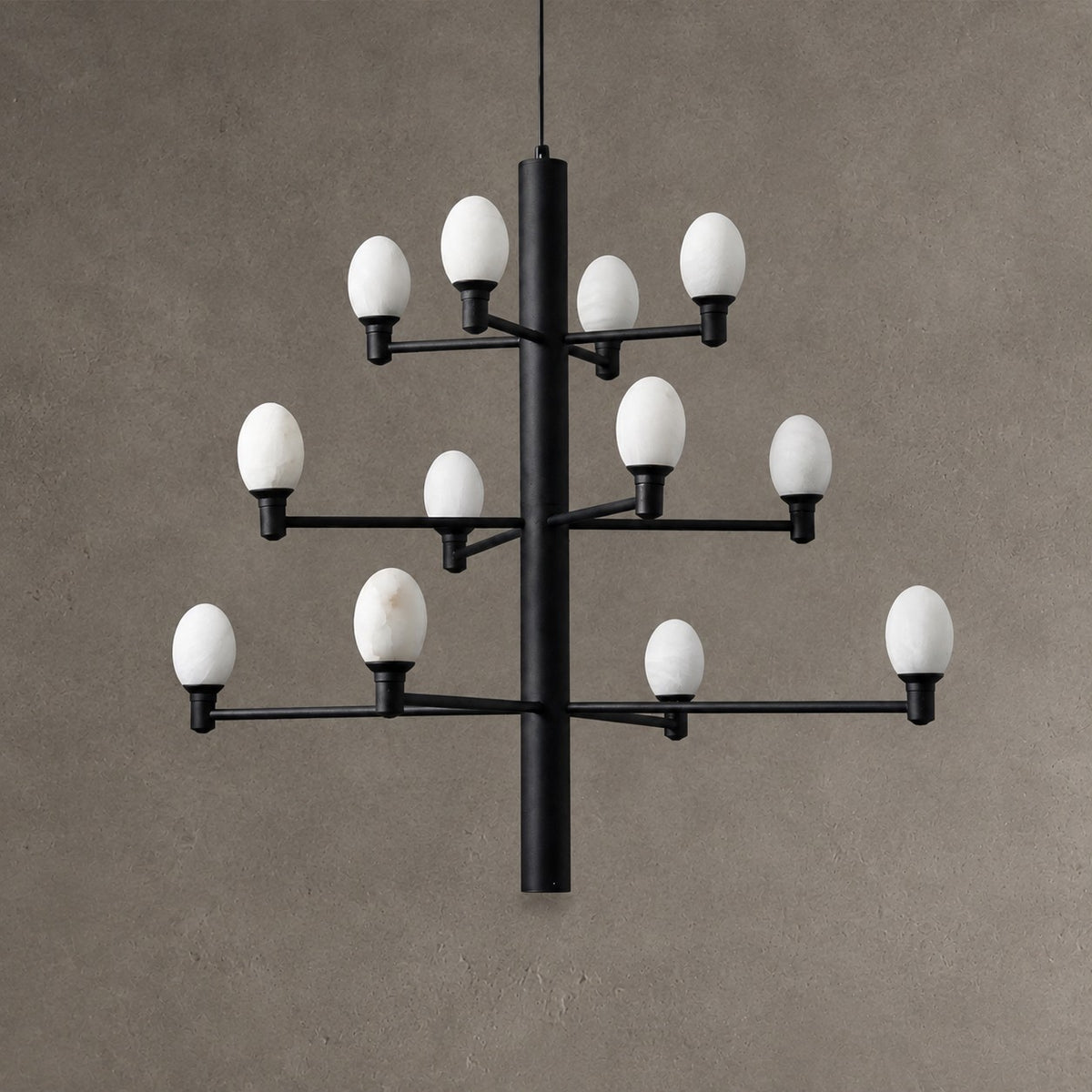 Ramo Alabaster Large Black Chandelier
