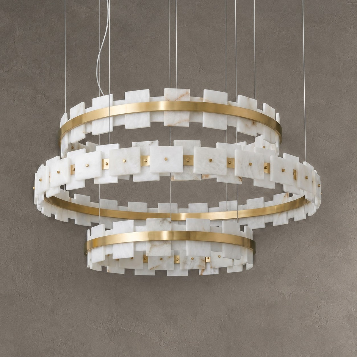 Hollis Modern Alabaster Ring Chandelier