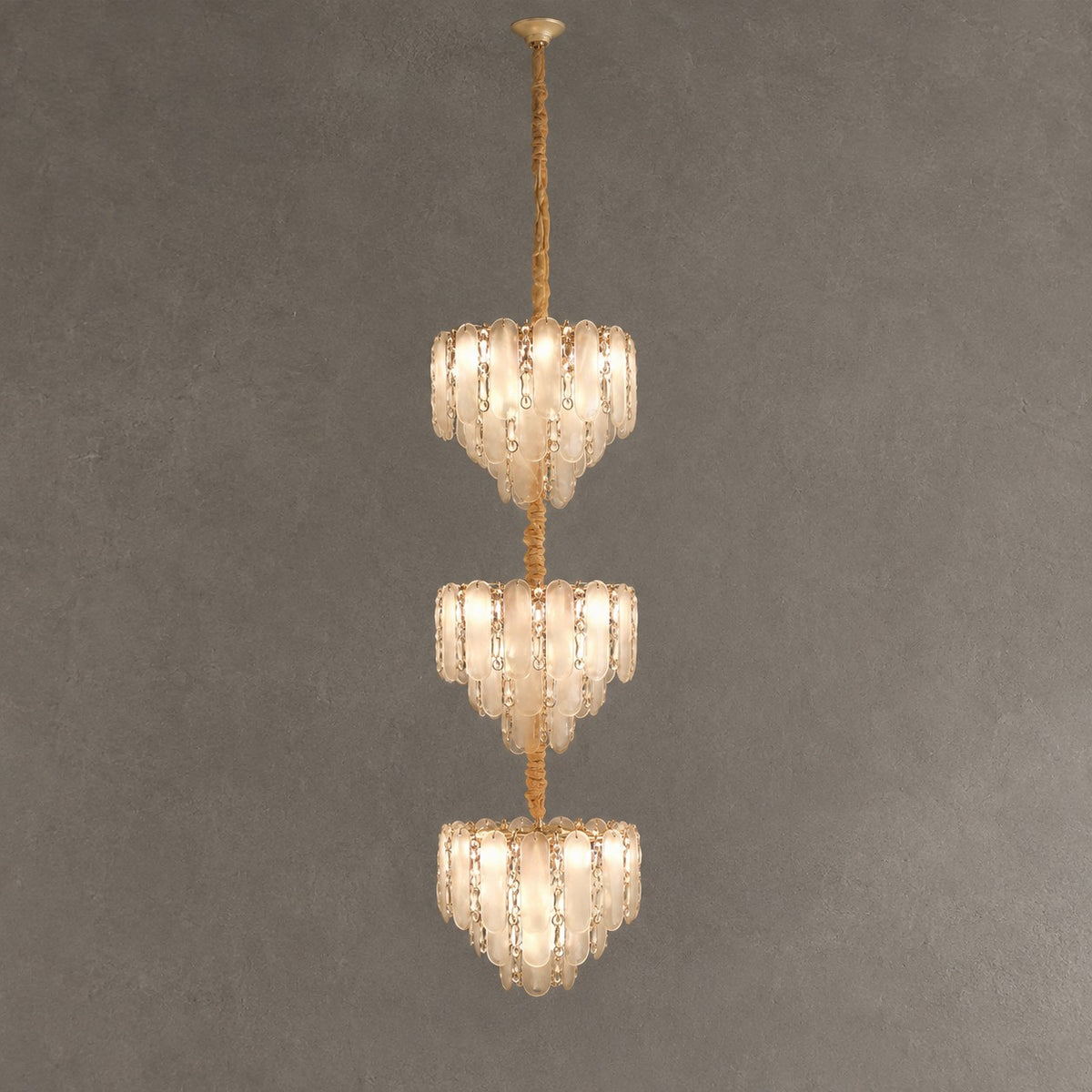 Modern Feather Crystal Chandelier Set in Chrome/Gold Finish for High/Low-ceiling