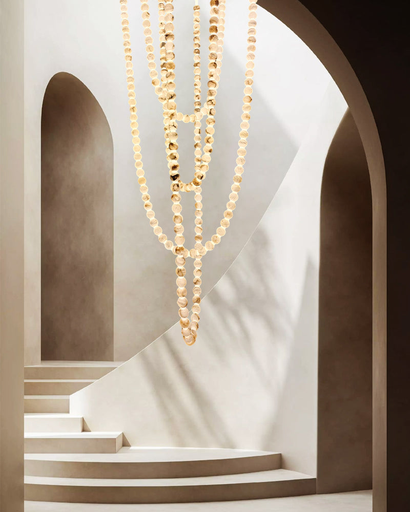Cascading Alabaster Globe Chandelier