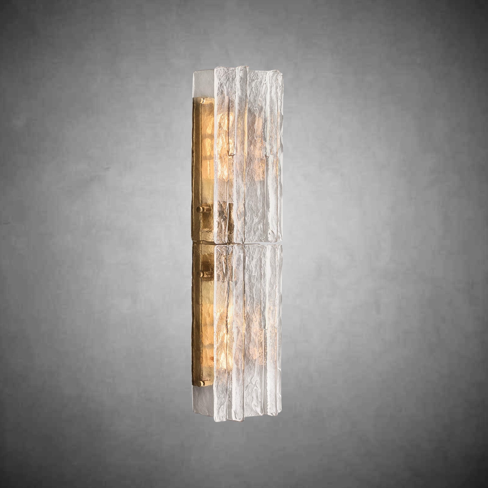 Mid-Century Lattic Glass Wall Sconce with Satin Nickel Finish