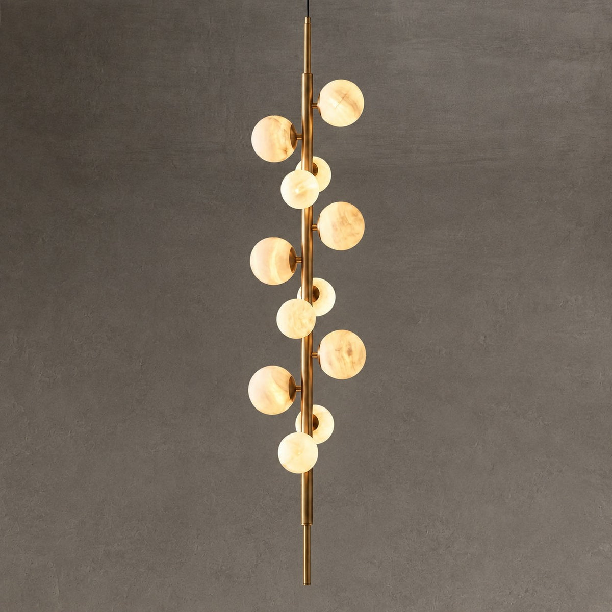 Vertical Orb Cascade Alabaster Pendant Light