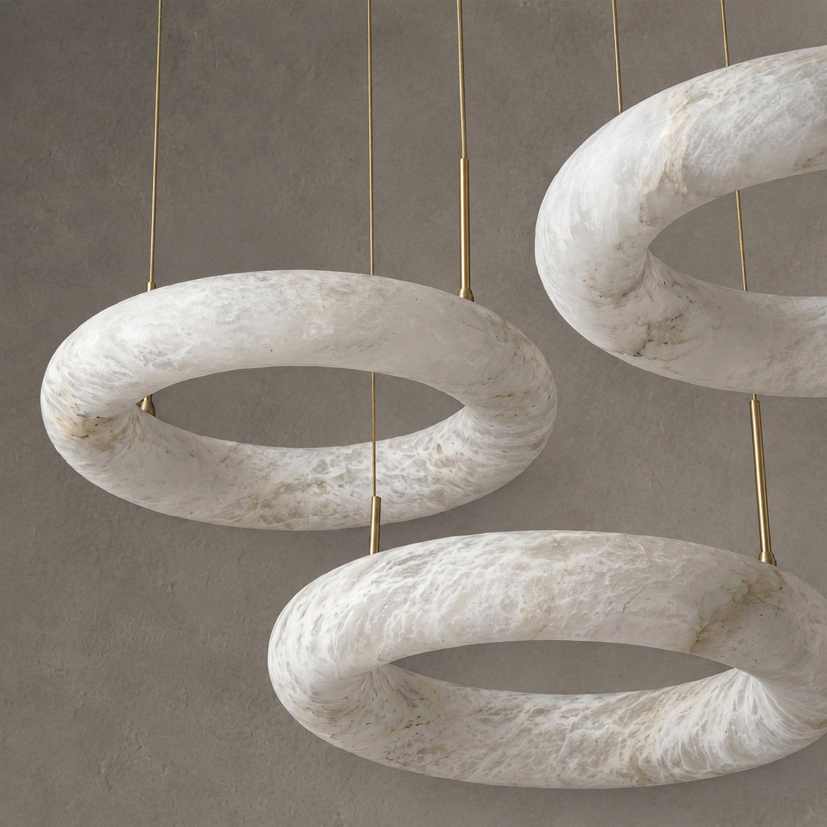 Anello Modern Alabaster Round Ring Chandelier