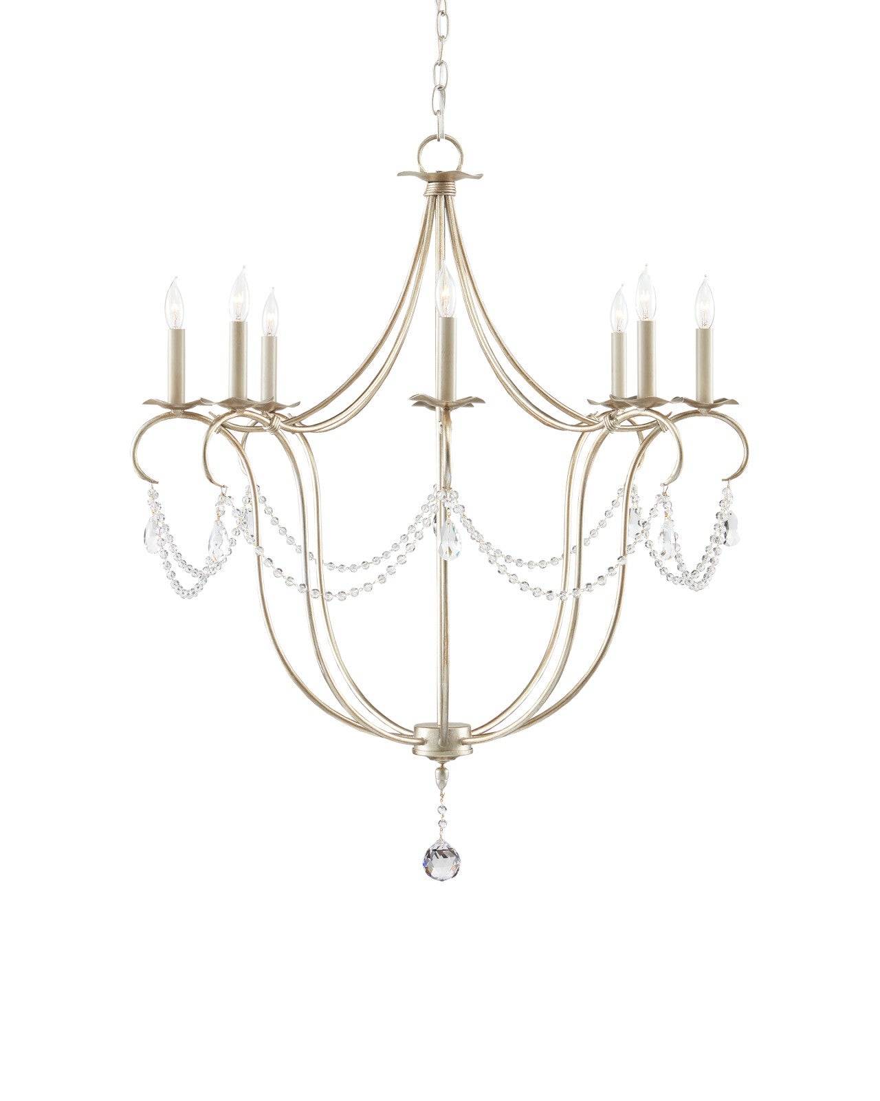 Crystal Lights Large Gold & Silver Chandelier For living room