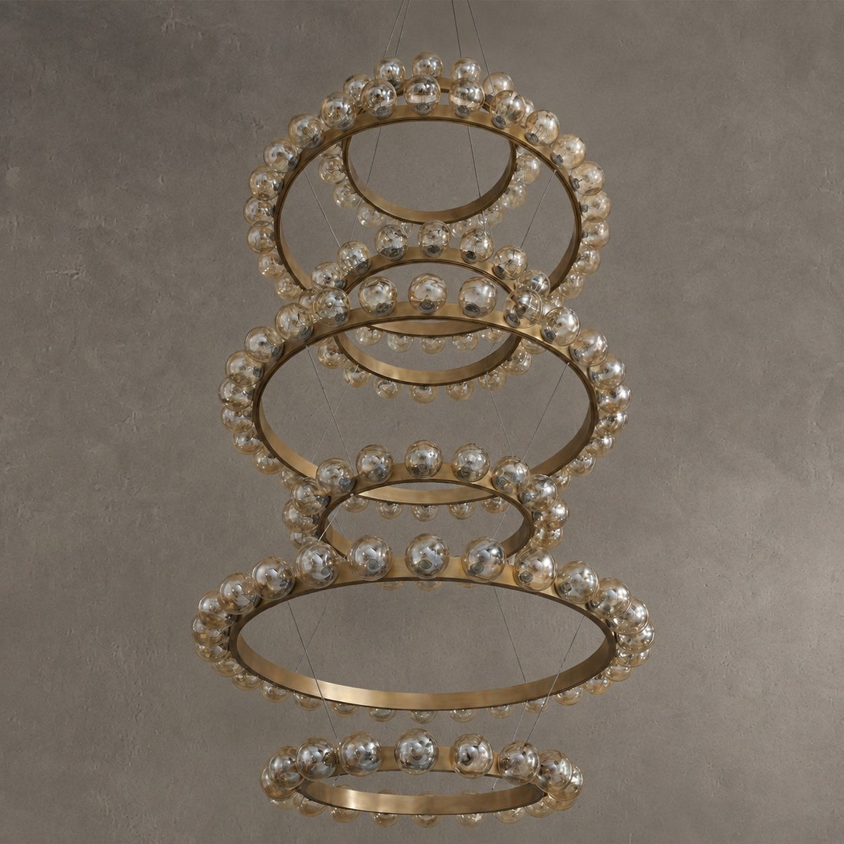 Ellison Glass Bubble Tiered Ring Chandelier