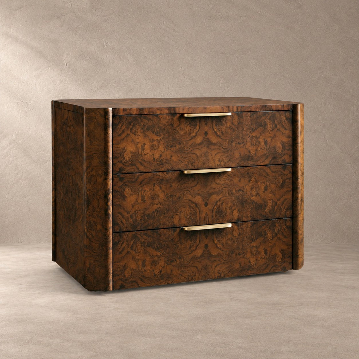 Sculptural Burl Wood Bedside Table