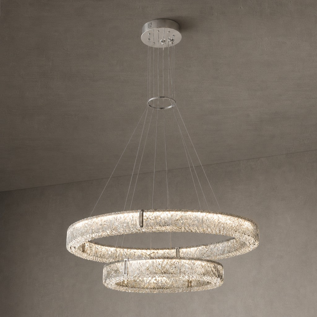 Roccia Stone Crystal Duo Chandelier